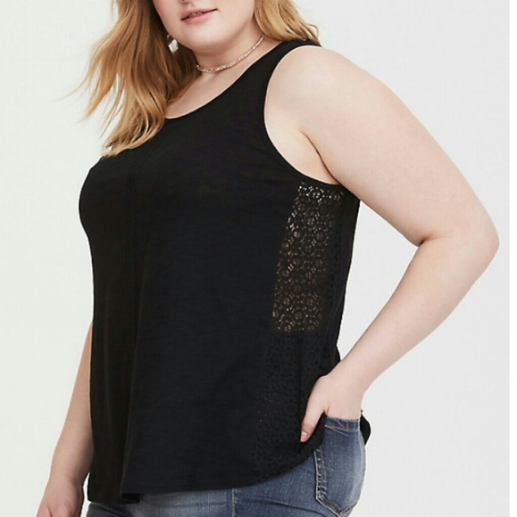 torrid Tops - Torrid Black Lace Insert Tank